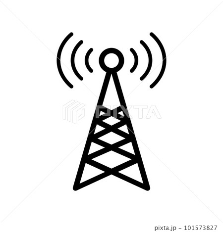 電波の通信塔。基地局のアイコン。ベクター。 電波の通信塔。基地局のアイコン。ベクター。 101573827