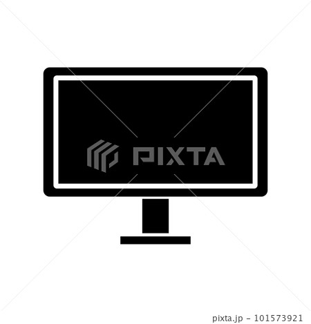 テレビのシルエットアイコン。テレビ放送。ベクター。 101573921