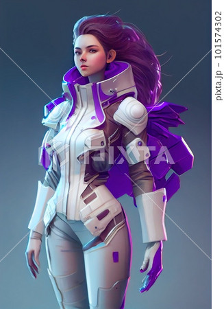 Portrait of an astronaut in a spacesuit. High-tech astronaut from the future. Generative AI Art. 101574302