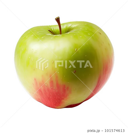 Fresh a Green Apple on Transparency Background. Generative AI. 101574613