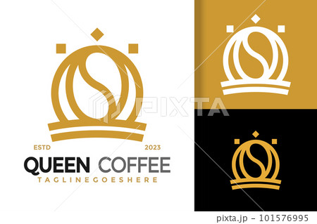 Queen Coffee logo vector icon illustration 101576995