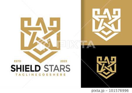 Shield Star logo vector icon illustration 101576996