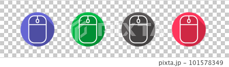 Round computer mouse icon set. vector. 101578349