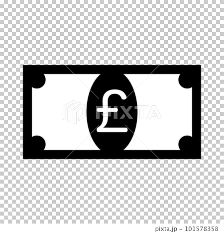 Pound banknote silhouette icon. sterling pound. vector. Pound banknote silhouette icon. sterling pound. vector. 101578358
