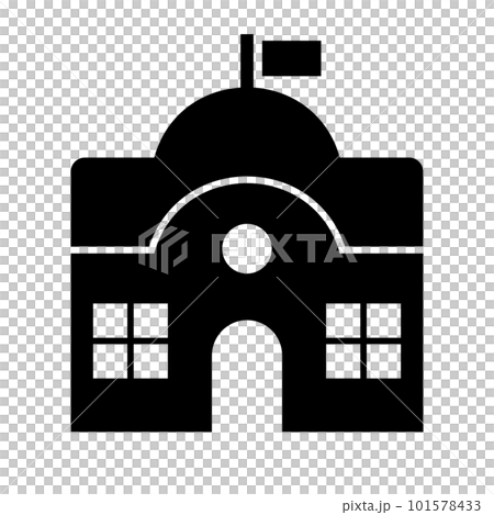 Middle school silhouette icon. vector. Middle school silhouette icon. vector. 101578433