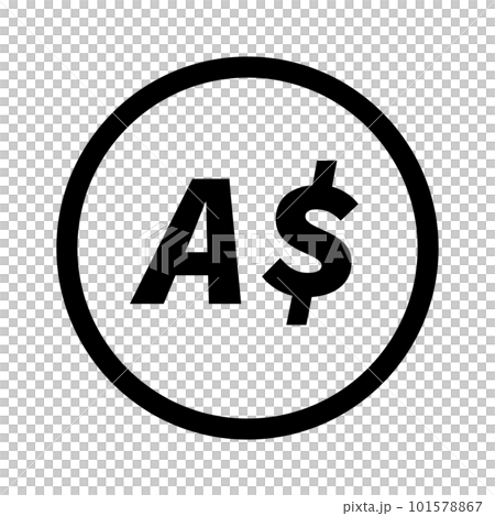 Simple round Australian dollar coin icon. vector. 101578867