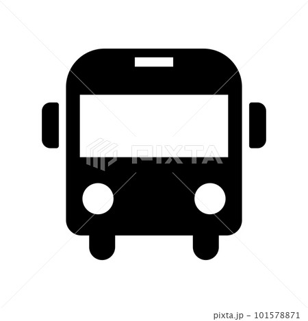 バスのシルエットアイコン。乗合自動車。ベクター。 バスのシルエットアイコン。乗合自動車。ベクター。 101578871