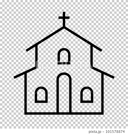 礼拝施設アイコン。キリスト教。教会。ベクター。のイラスト素材 [101578874] - PIXTA