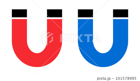 赤と青の磁石アイコンセット。ベクター。 赤と青の磁石アイコンセット。ベクター。 101578995