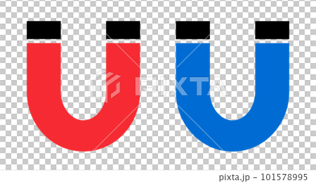 赤と青の磁石アイコンセット。ベクター。 赤と青の磁石アイコンセット。ベクター。 101578995