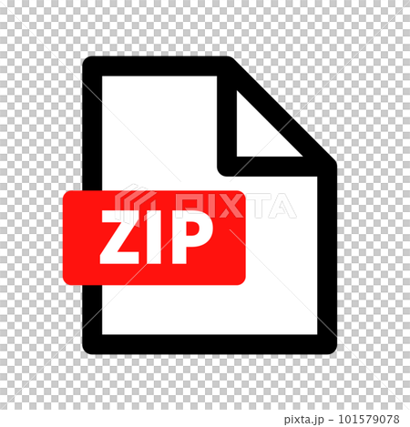赤いZIPファイルのアイコン。圧縮データファイル。コンピュータファイル。ベクター。 101579078