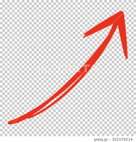 手繪紅色箭頭上升 101579514