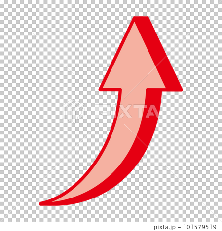 立體紅色上升箭頭單品 101579519