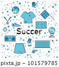 Soccer elements in the blue square 101579785
