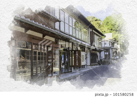 水彩画風 宮島 北大路魯山人美術館 広島県廿日市市 水彩画風 宮島 北大路魯山人美術館 広島県廿日市市 101580258