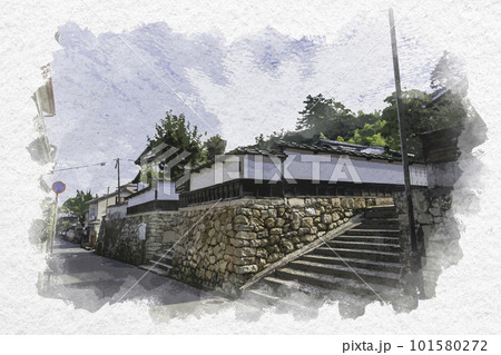 水彩画風 宮島 林家住宅 上卿屋敷 広島県廿日市市 水彩画風 宮島 林家住宅 上卿屋敷 広島県廿日市市 101580272