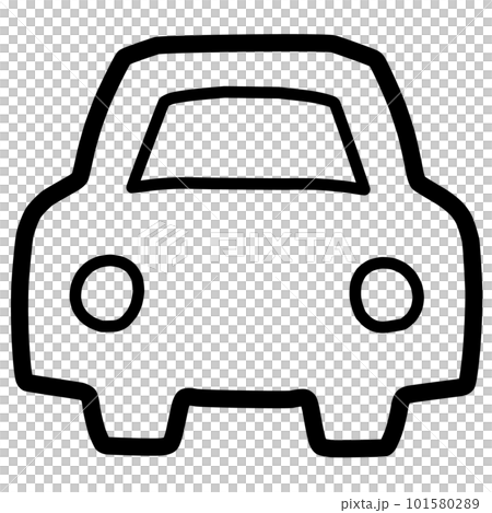 面向前方的汽車的圖標樣式線條圖 101580289