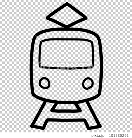 面向前方的火車的圖標樣式線條圖 面向前方的火車的圖標樣式線條圖 101580291