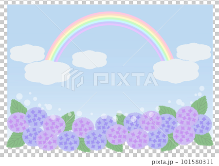 Rainbow and hydrangea 101580311