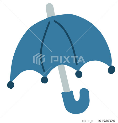 青い傘の手書き風主線なしイラスト 青い傘の手書き風主線なしイラスト 101580320
