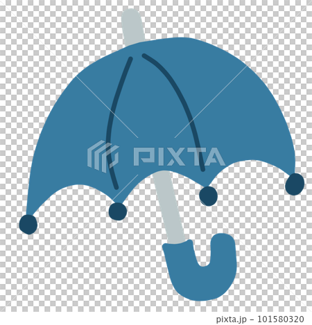 青い傘の手書き風主線なしイラスト 青い傘の手書き風主線なしイラスト 101580320