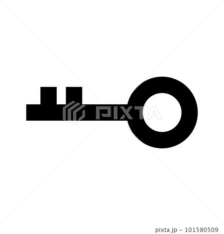 カギのシルエットアイコン。セキュリティー。暗号鍵。ベクター。 101580509