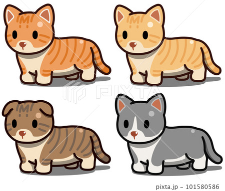 マンチカンのデフォルメイラスト【セット】 101580586