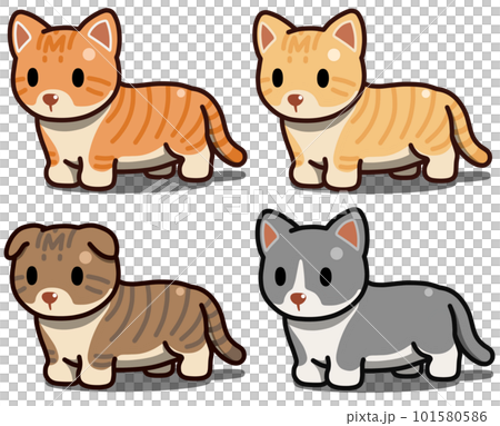 マンチカンのデフォルメイラスト【セット】 101580586