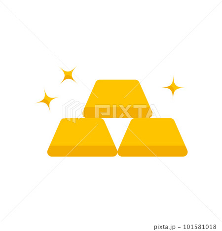 輝くモダンな金の延べ棒アイコン。ベクター。 101581018