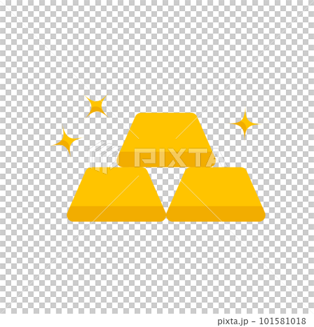 輝くモダンな金の延べ棒アイコン。ベクター。 101581018