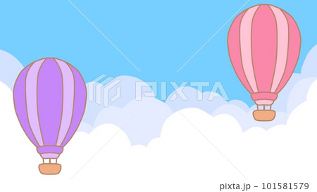 空に浮かぶ気球 イラスト 空に浮かぶ気球 イラスト 101581579