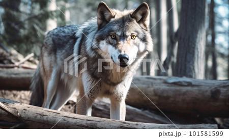 野生のオオカミ 101581599