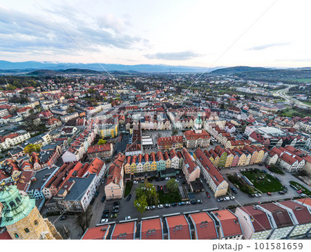 Awe Inspiring Aerial Photo of Jelenia Gora Old Town and Surrounding Mountains Awe Inspiring Aerial Photo of Jelenia Gora Old Town and Surrounding Mountains 101581659
