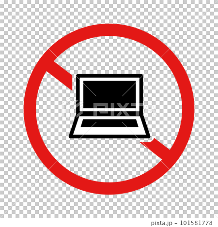 Computer use prohibited icon. My computer is out of order. vector. 101581778
