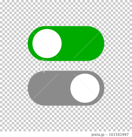 電源オンのスライダースイッチと電源オフのスライダースイッチアイコンセット。電源のUIアイコンセット。 電源オンのスライダースイッチと電源オフのスライダースイッチアイコンセット。電源のUIアイコンセット。 101581997