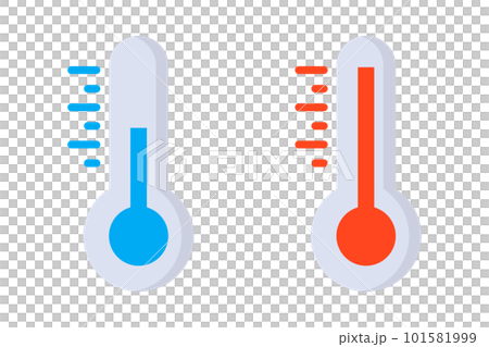 Flat design cold and hot thermometer icon set. temperature. vector. Flat design cold and hot thermometer icon set. temperature. vector. 101581999