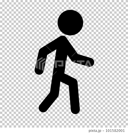 歩いている人のシルエットアイコン。ベクター。のイラスト素材 [101582001] - PIXTA