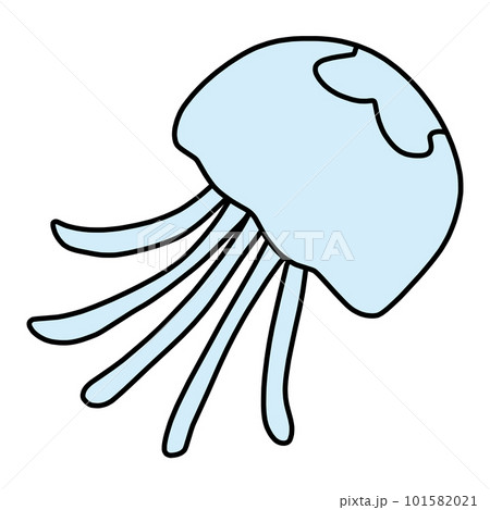 シンプルなクラゲのカラーイラスト 101582021
