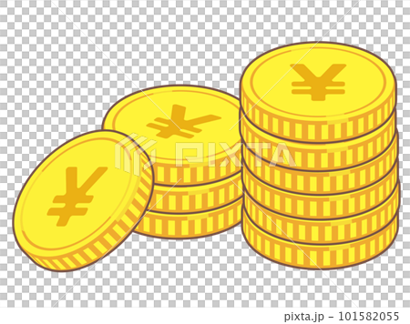 積み上げられた日本円イメージのコイン 積み上げられた日本円イメージのコイン 101582055