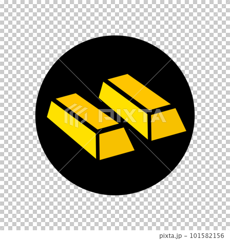 黑色圓圈中的金元寶圖標。向量。 101582156