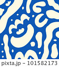 Abstract ornament with white shapes flat style, vector illustration on blue background. Decorative design element, hand drawn, pattern of simple forms 101582173