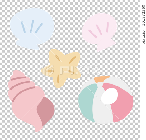 貝殼、海星、沙灘球海邊配套材料套裝 101582360