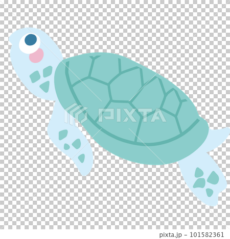 可愛的海龜無主線彩色插畫 101582361
