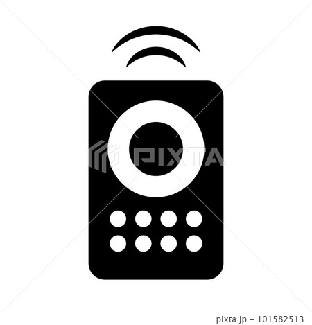 リモートコントローラーと無線電波のシルエットアイコン。ベクター。 101582513