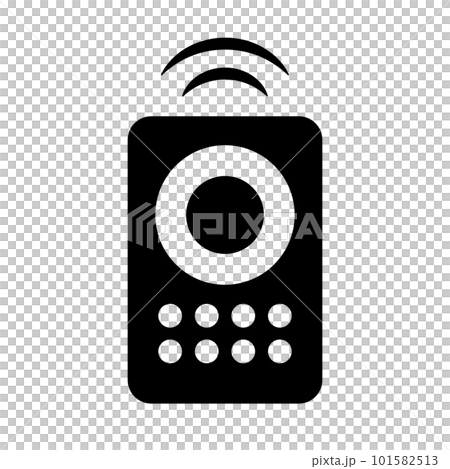 リモートコントローラーと無線電波のシルエットアイコン。ベクター。 101582513