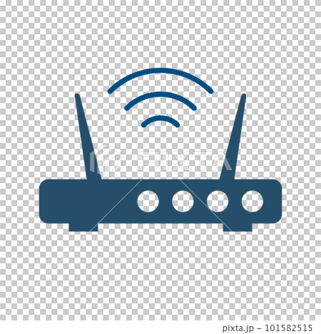 路由器和無線電波剪影圖標。 Wi-Fi 接入點。向量。 路由器和無線電波剪影圖標。 Wi-Fi 接入點。向量。 101582515