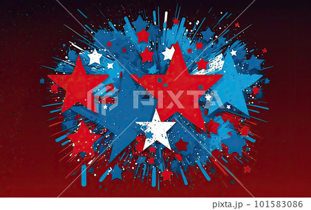 Star shape decoration with 4th July theme. 101583086