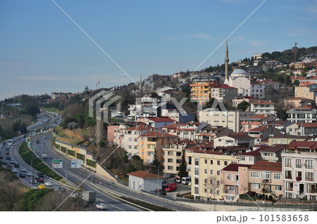istanbul city buildings and mosques against blue sky istanbul city buildings and mosques against blue sky 101583658