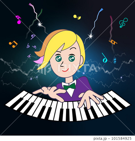音楽のひらめきが降りてくるキーボード奏者 101584925