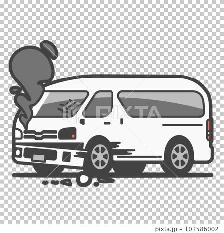 Illustration of a van/commercial vehicle that caused a traffic accident Mechanic/repair required 101586002